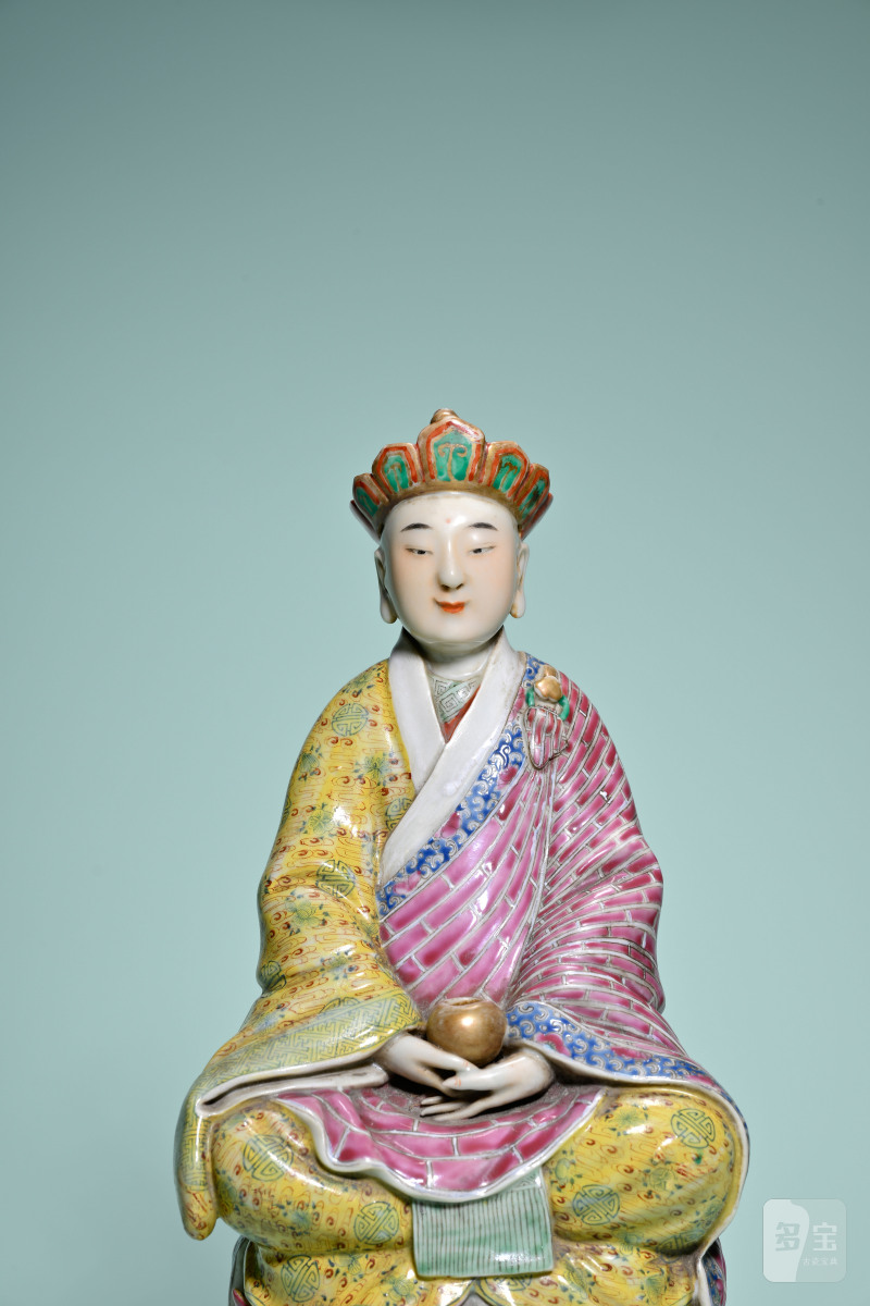 清 粉彩地藏王菩萨 - 图4